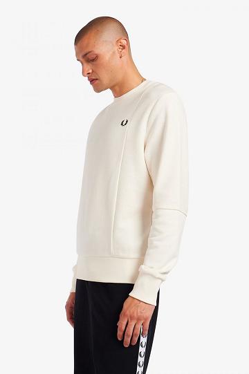 White Fred Perry Reverse Texture Men's Sweatshirts | PH 1600WNBY